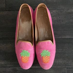 Stubbs & Wootton pink pinapple linen shoes, w8